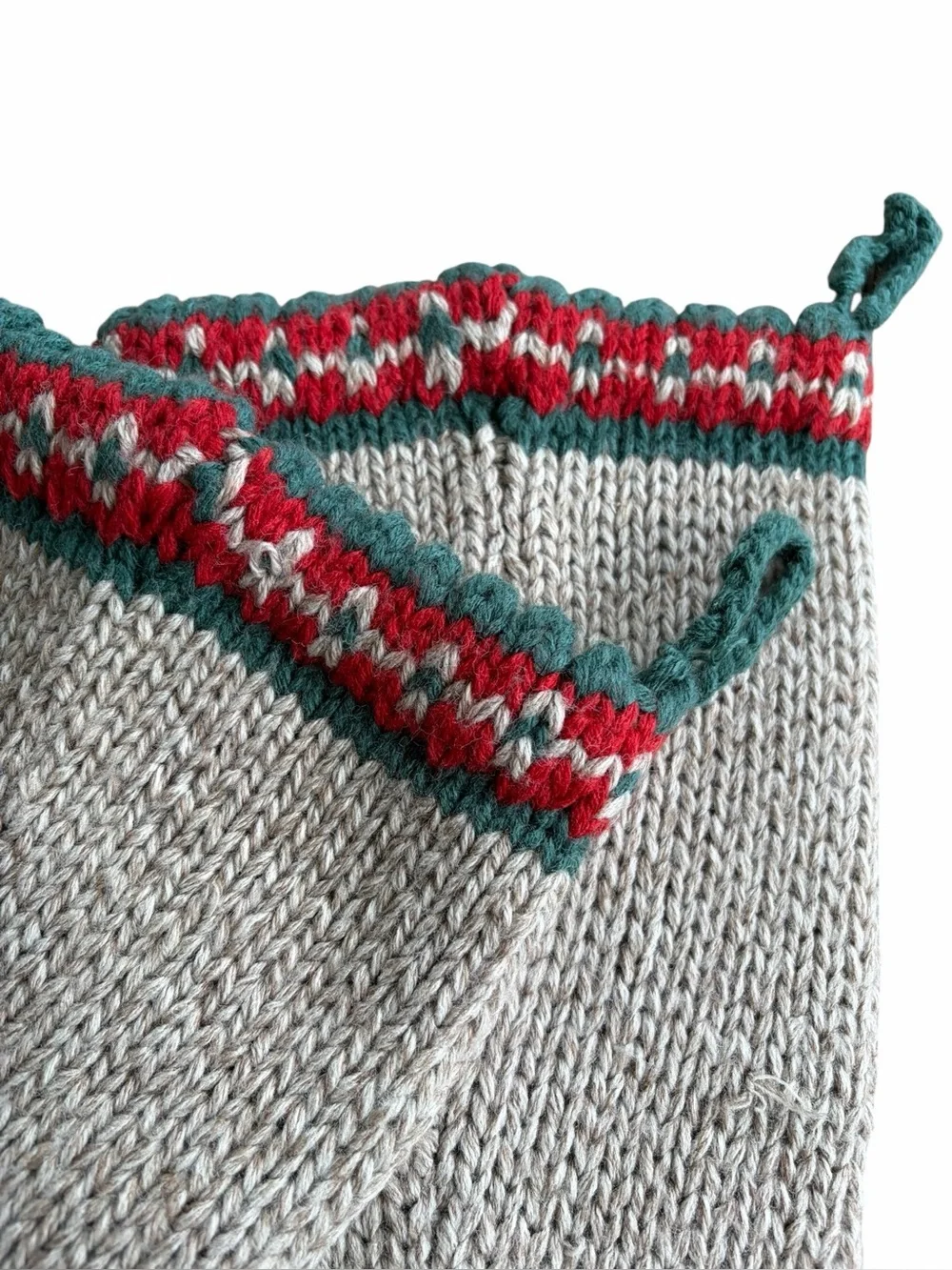 Vintage Knit  Crochet Christmas Farmhouse Mantle Stockings